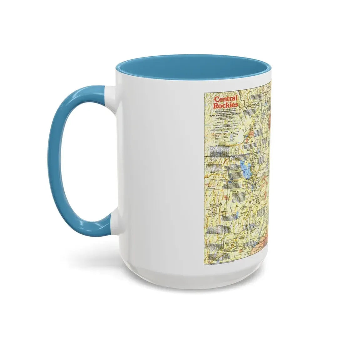 USA - Central Rockies 1 (1984) (Map) Accent Coffee Mug - Go Mug Yourself