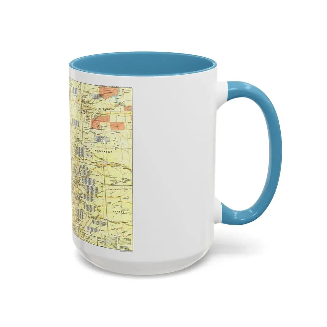 USA - Central Rockies 1 (1984) (Map) Accent Coffee Mug - Go Mug Yourself