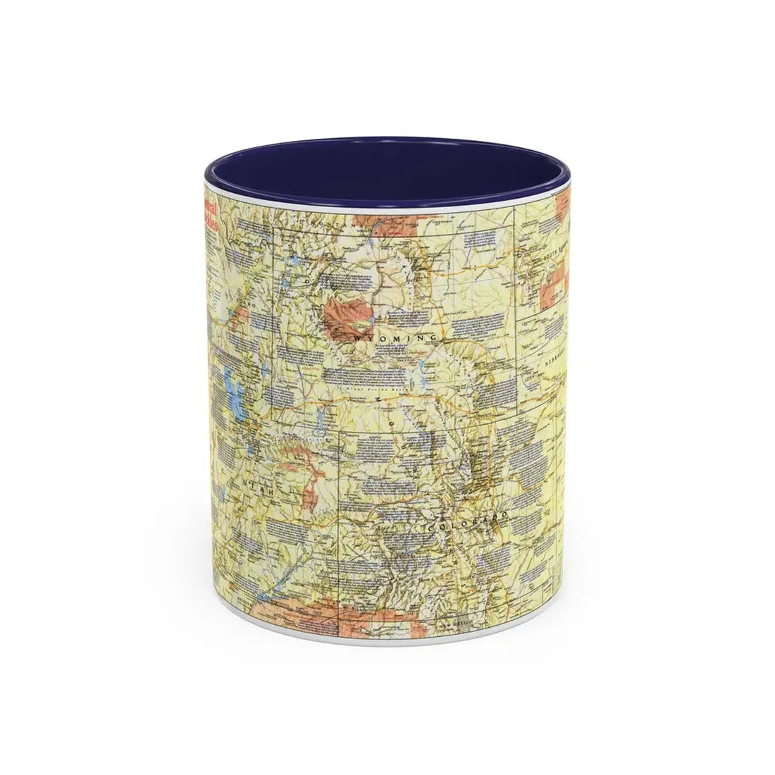 USA - Central Rockies 1 (1984) (Map) Accent Coffee Mug - Go Mug Yourself