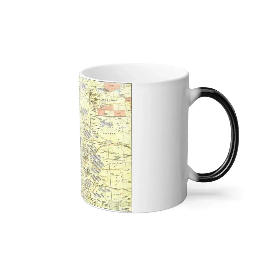 USA - Central Rockies 1 (1984) (Map) Color Changing Mug 11oz - Go Mug Yourself
