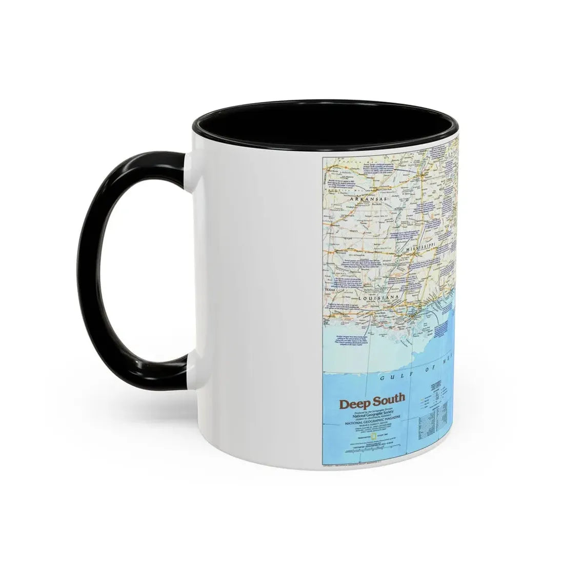USA - Deep South 1 (1983) (Map) Accent Coffee Mug - Go Mug Yourself