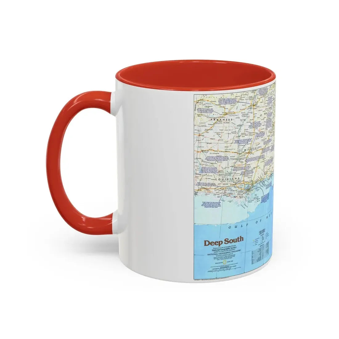 USA - Deep South 1 (1983) (Map) Accent Coffee Mug - Go Mug Yourself