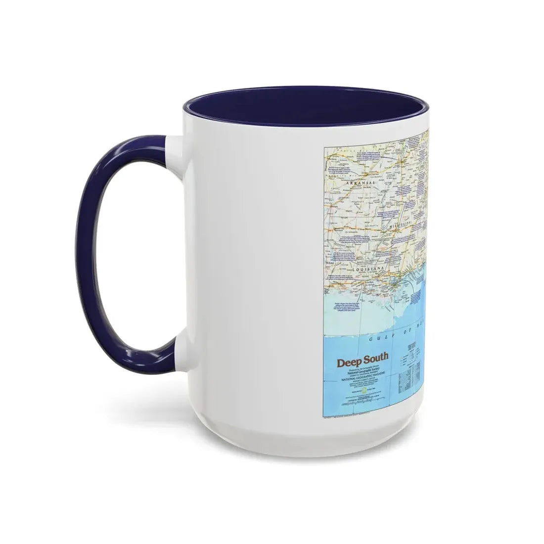 USA - Deep South 1 (1983) (Map) Accent Coffee Mug - Go Mug Yourself