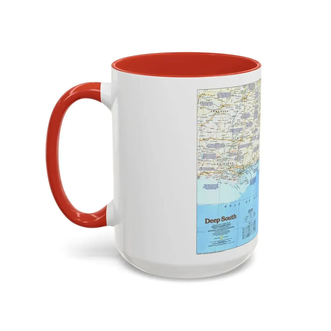 USA - Deep South 1 (1983) (Map) Accent Coffee Mug - Go Mug Yourself