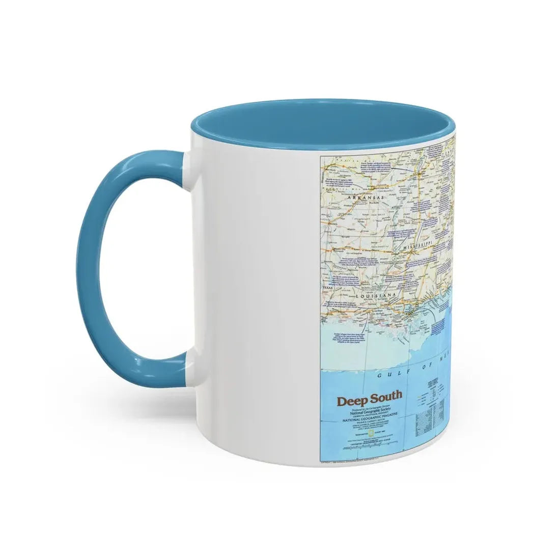 USA - Deep South 1 (1983) (Map) Accent Coffee Mug - Go Mug Yourself