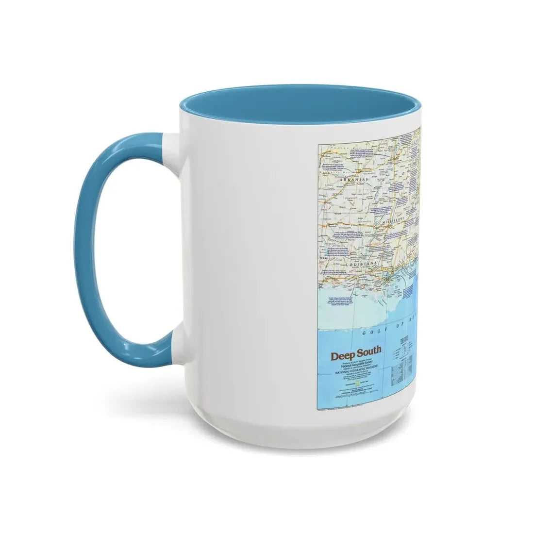 USA - Deep South 1 (1983) (Map) Accent Coffee Mug - Go Mug Yourself