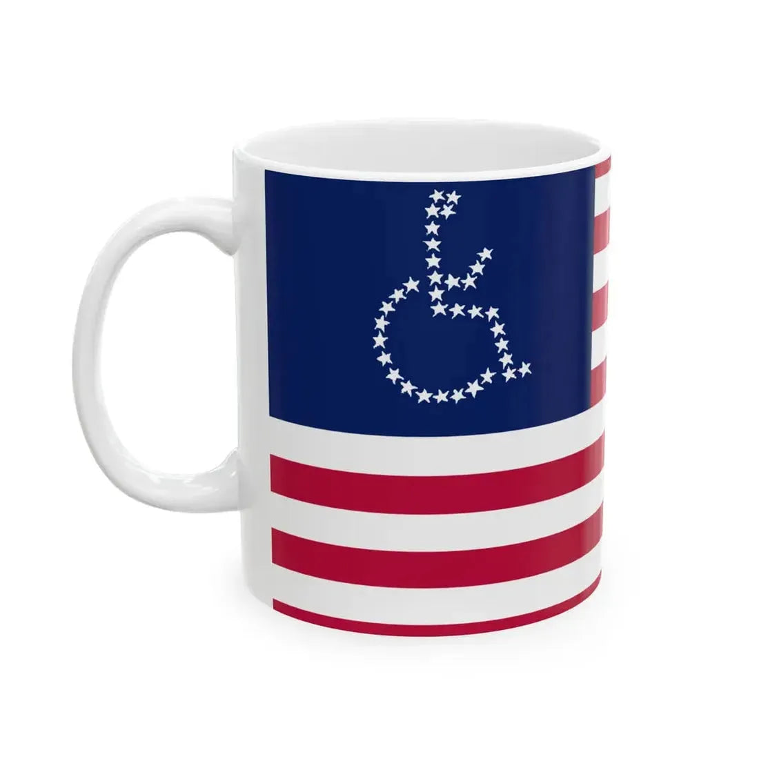 USA Disability Rights Flag (United States) White Coffee Mug - Go Mug Yourself