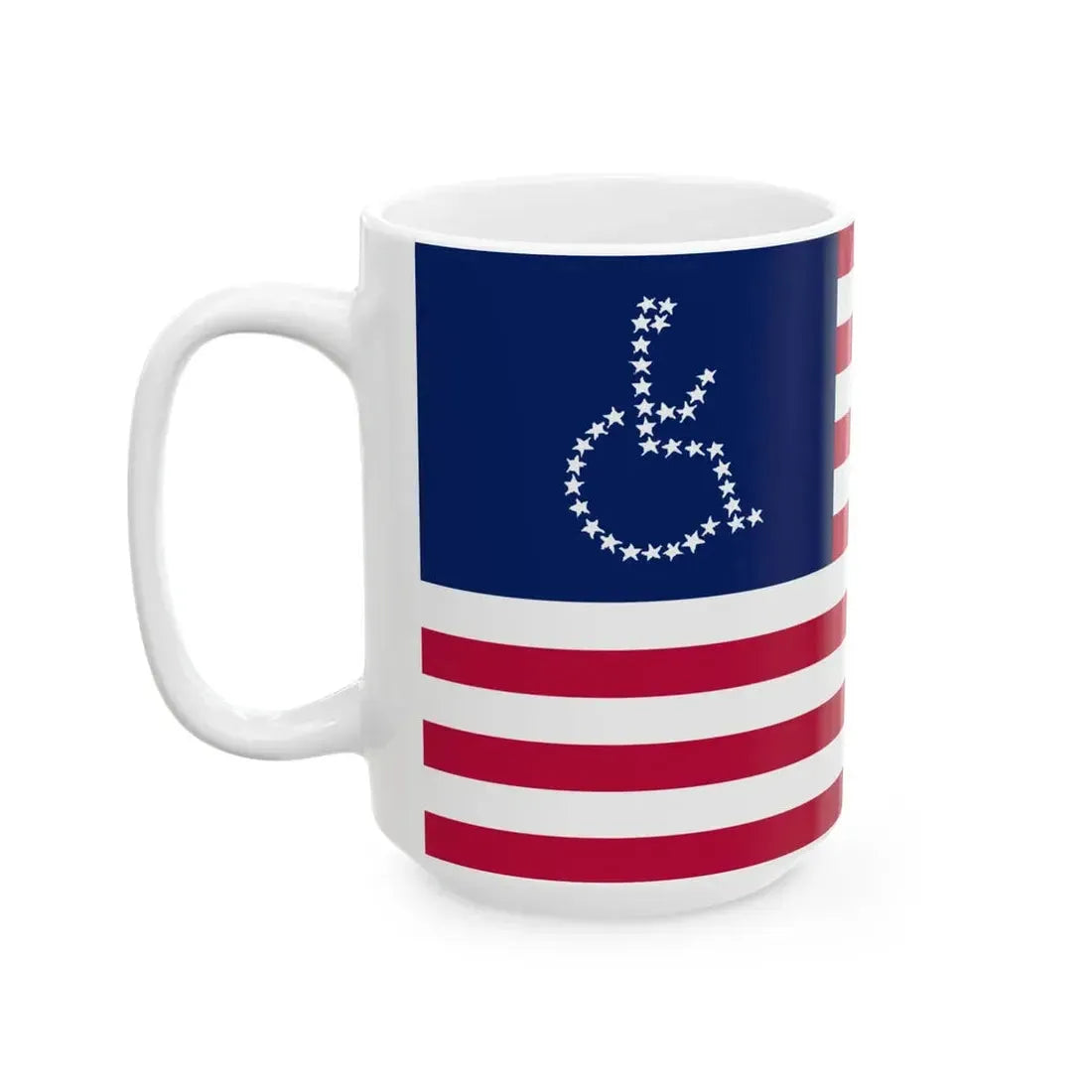 USA Disability Rights Flag (United States) White Coffee Mug - Go Mug Yourself