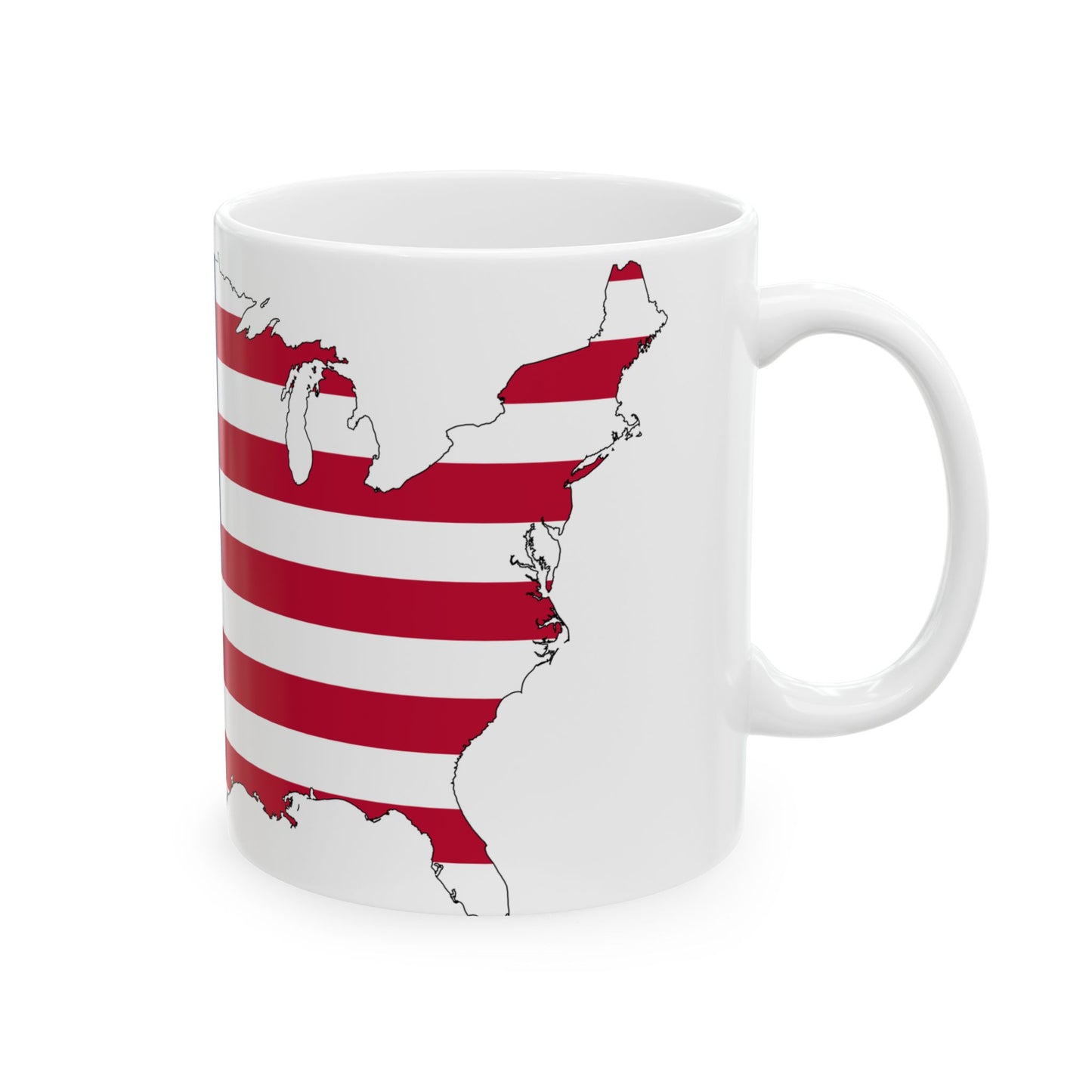 USA Flag Map (United States) White Coffee Mug-Go Mug Yourself