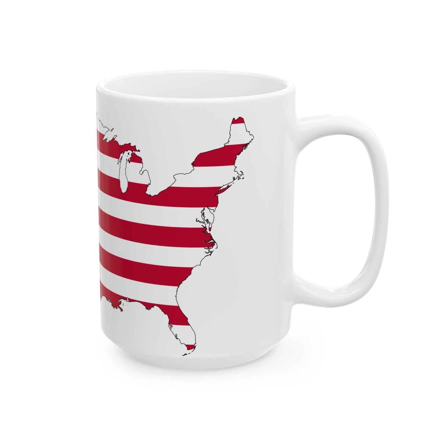 USA Flag Map (United States) White Coffee Mug-Go Mug Yourself