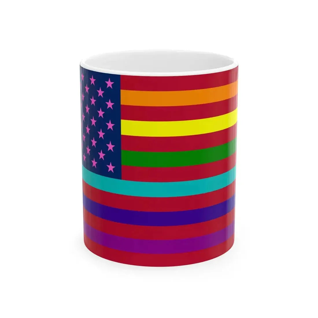 USA Gay flag (United States) White Coffee Mug 11oz - Go Mug Yourself