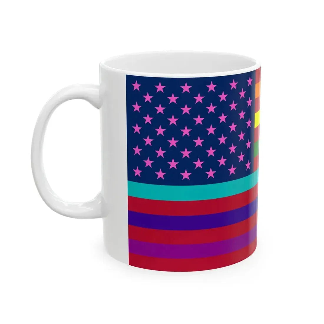 USA Gay flag (United States) White Coffee Mug - Go Mug Yourself