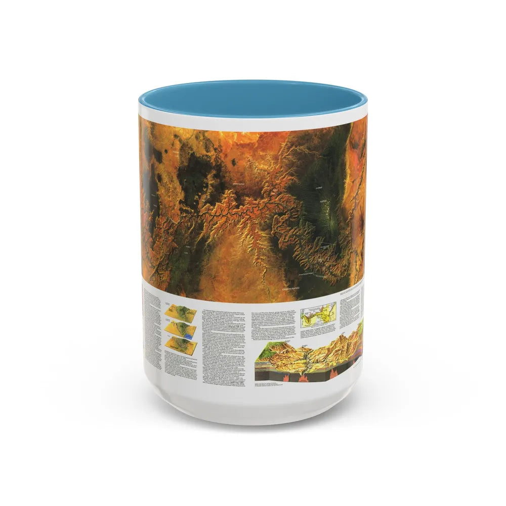 USA - Grand Canyon of the Colorado (1978) (Map) Accent Coffee Mug 15oz Light Blue - Go Mug Yourself