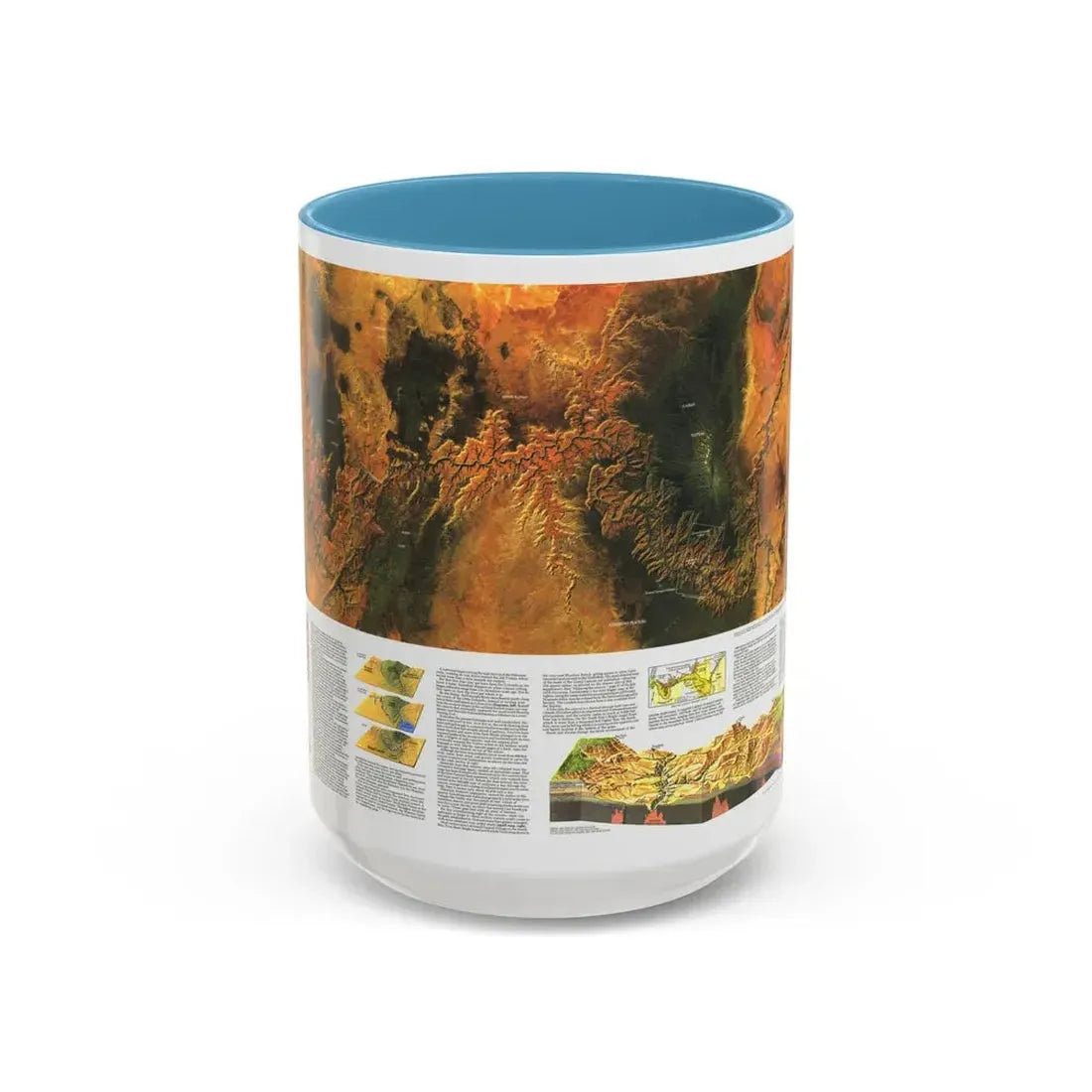 USA - Grand Canyon of the Colorado (1978) (Map) Accent Coffee Mug 15oz Light Blue - Go Mug Yourself