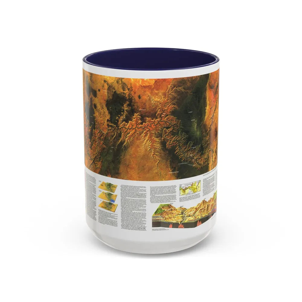 USA - Grand Canyon of the Colorado (1978) (Map) Accent Coffee Mug 15oz Navy - Go Mug Yourself