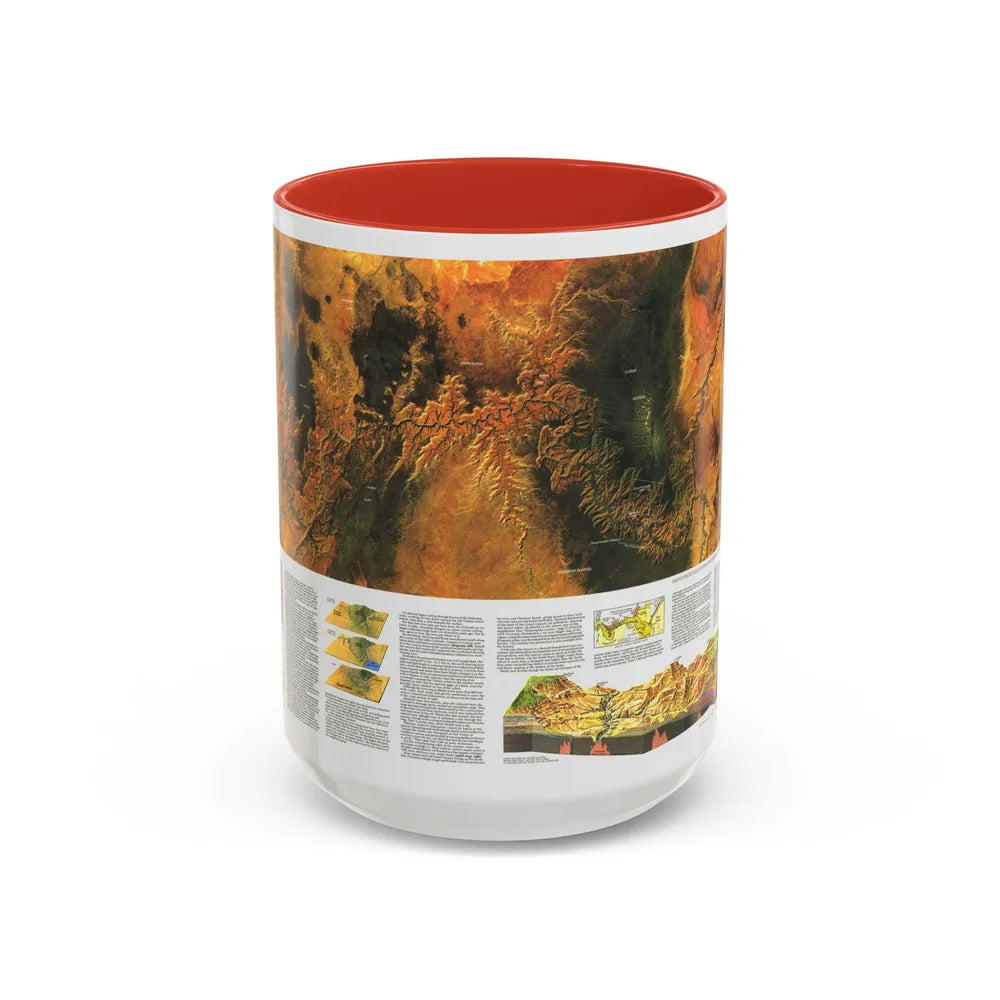 USA - Grand Canyon of the Colorado (1978) (Map) Accent Coffee Mug 15oz Red - Go Mug Yourself