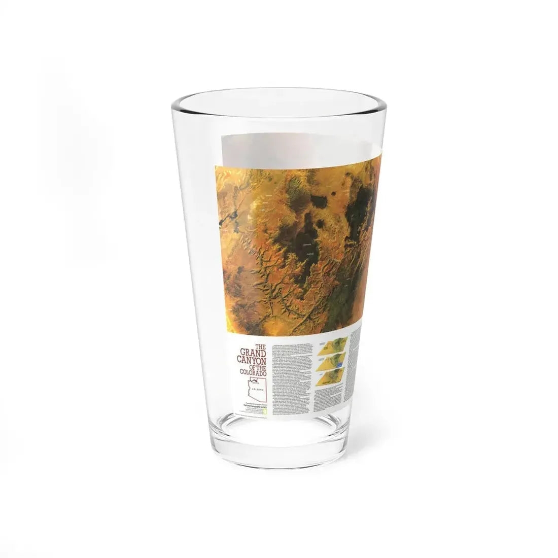 USA - Grand Canyon of the Colorado (1978) (Map) Pint Glass 16oz - Go Mug Yourself