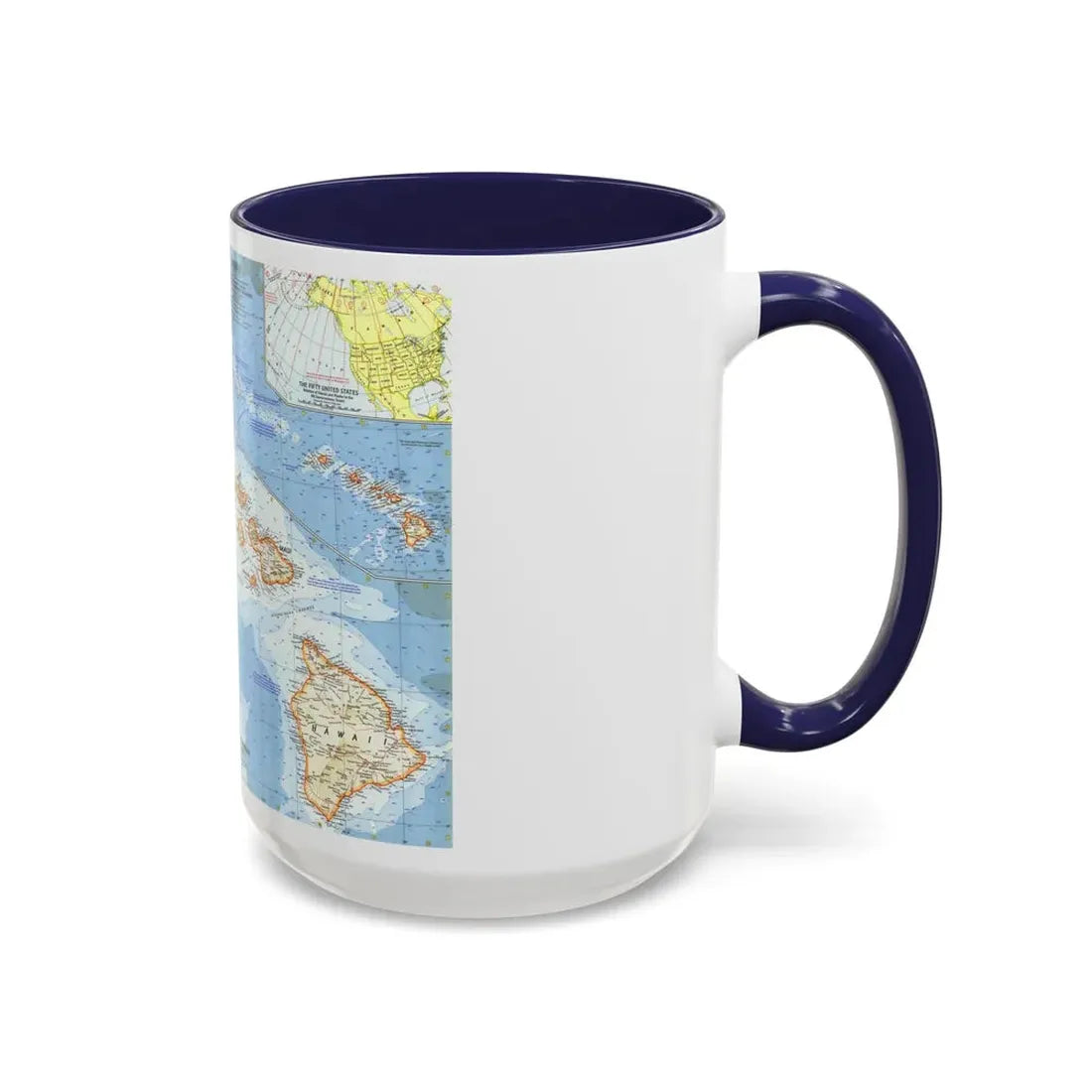 USA - Hawaii (1960) (Map) Accent Coffee Mug - Go Mug Yourself