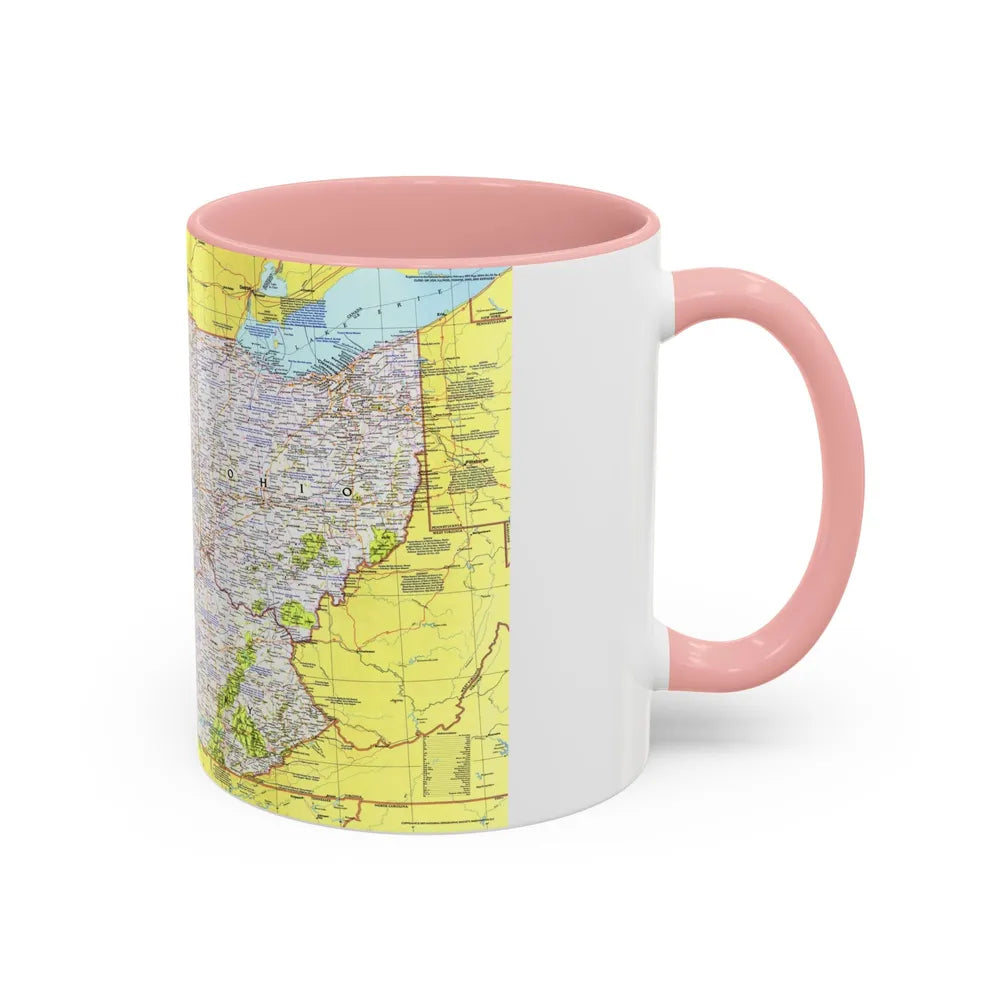 USA - Illinois, Indiana, Ohio, Kentucky 1 (1977) (Map) Accent Coffee Mug - Go Mug Yourself
