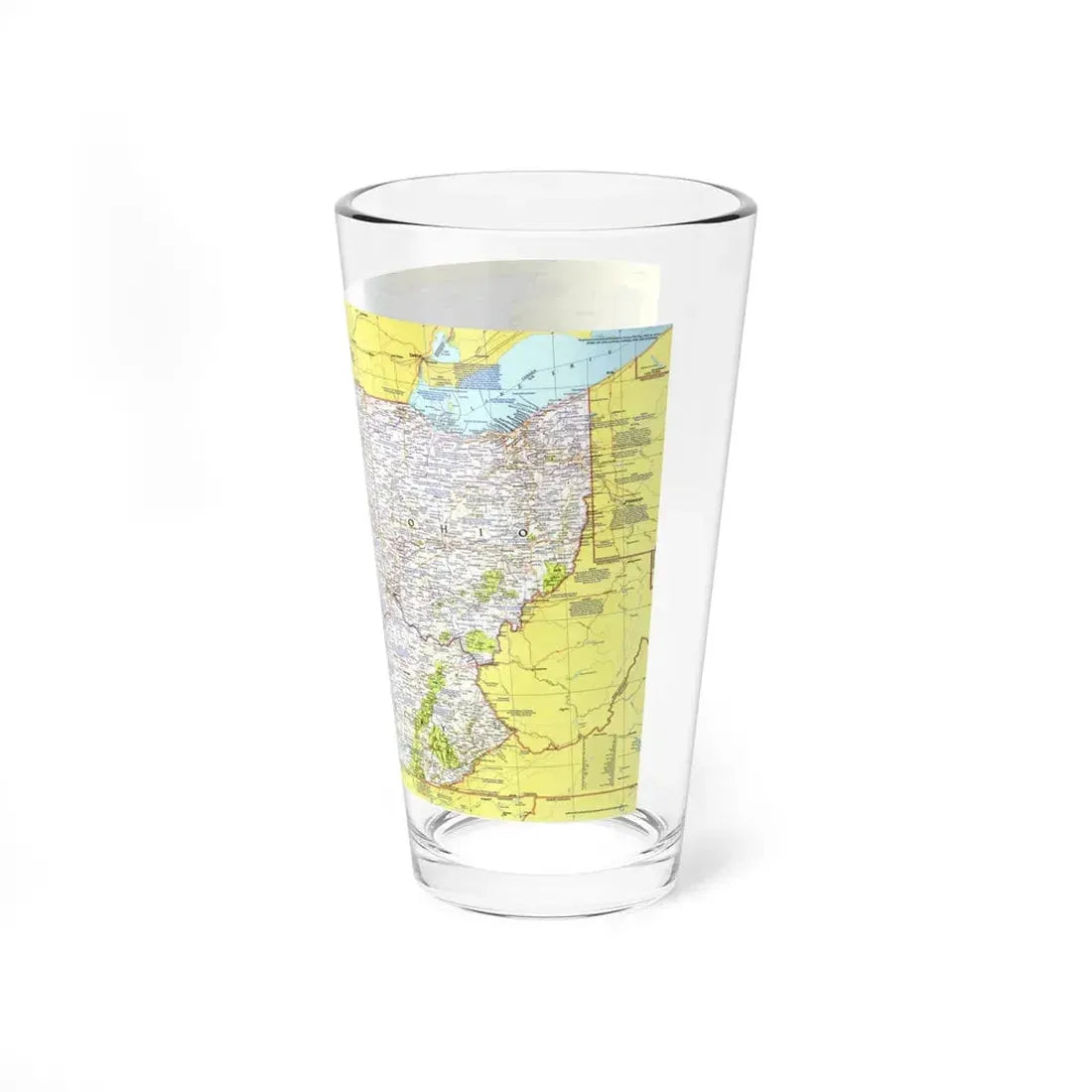 USA - Illinois, Indiana, Ohio, Kentucky 1 (1977) (Map) Pint Glass 16oz - Go Mug Yourself