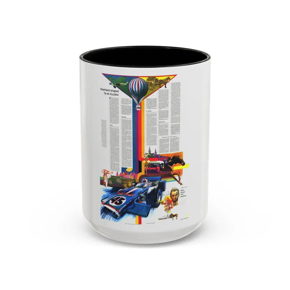USA - Illinois, Indiana, Ohio, Kentucky 2 (1977) (Map) Accent Coffee Mug 15oz Black - Go Mug Yourself