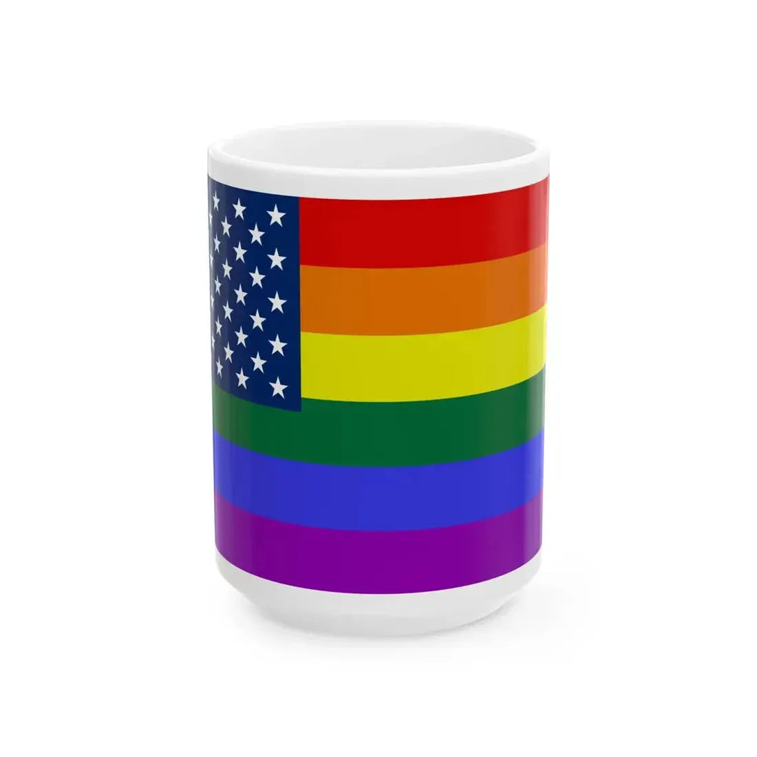 USA Lesbian Gay Bisexual Transgender flag (United States) White Coffee Mug 15oz - Go Mug Yourself