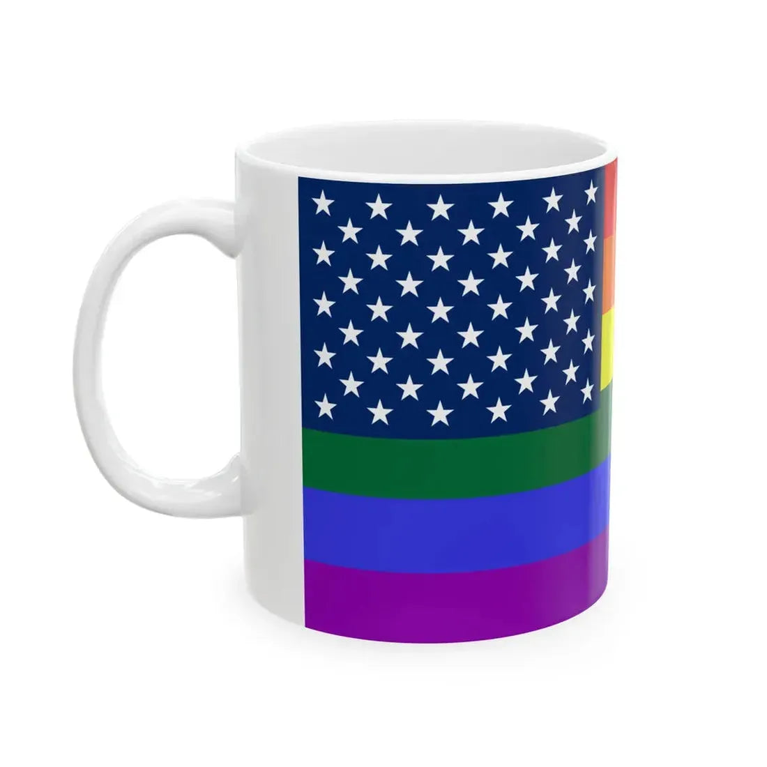 USA Lesbian Gay Bisexual Transgender flag (United States) White Coffee Mug - Go Mug Yourself