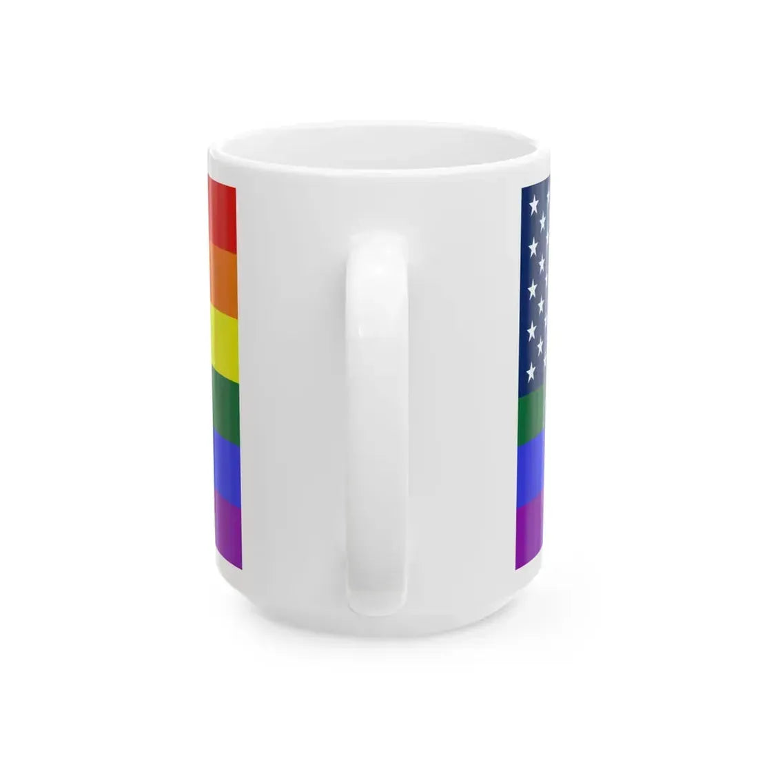 USA Lesbian Gay Bisexual Transgender flag (United States) White Coffee Mug - Go Mug Yourself