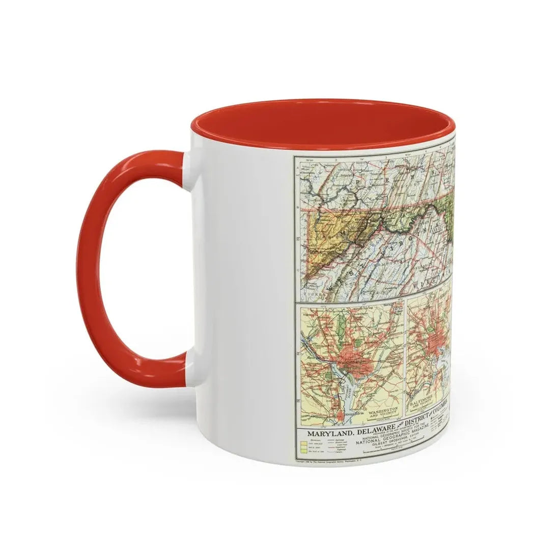 USA - Maryland, Delaware (1927) (Map) Accent Coffee Mug - Go Mug Yourself