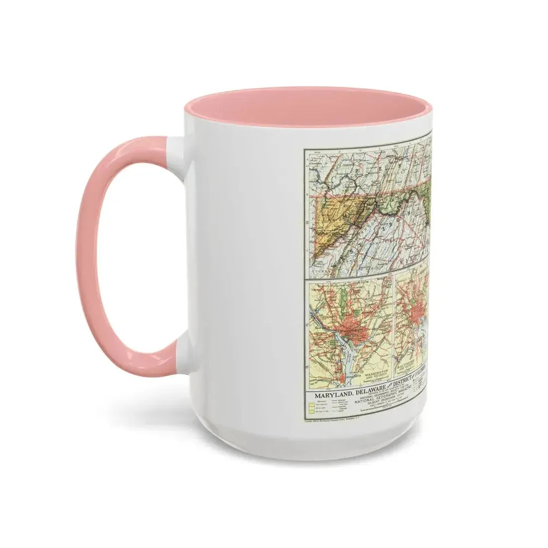 USA - Maryland, Delaware (1927) (Map) Accent Coffee Mug - Go Mug Yourself