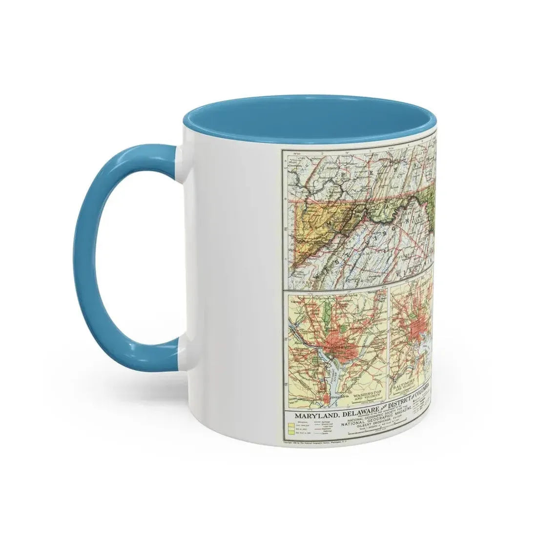 USA - Maryland, Delaware (1927) (Map) Accent Coffee Mug - Go Mug Yourself