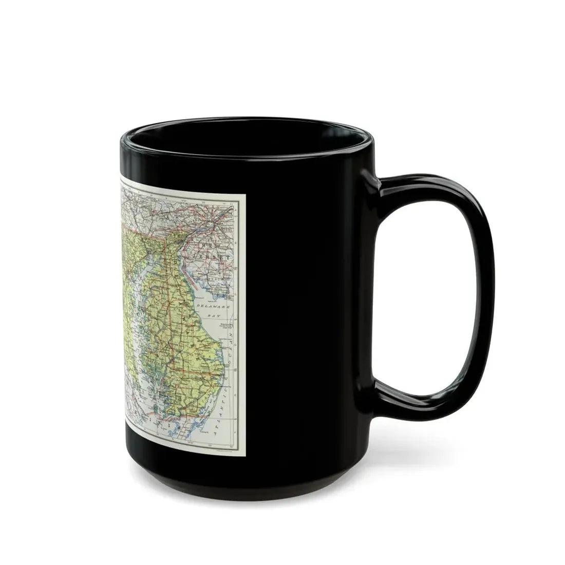 USA - Maryland, Delaware (1927) (Map) Black Coffee Mug - Go Mug Yourself