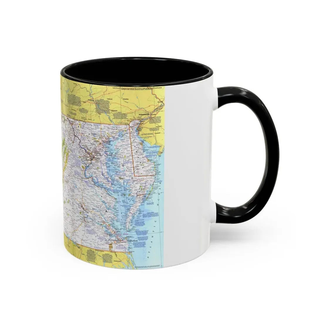 USA - Mid-Atlantic States 1 (1976) (Map) Accent Coffee Mug - Go Mug Yourself