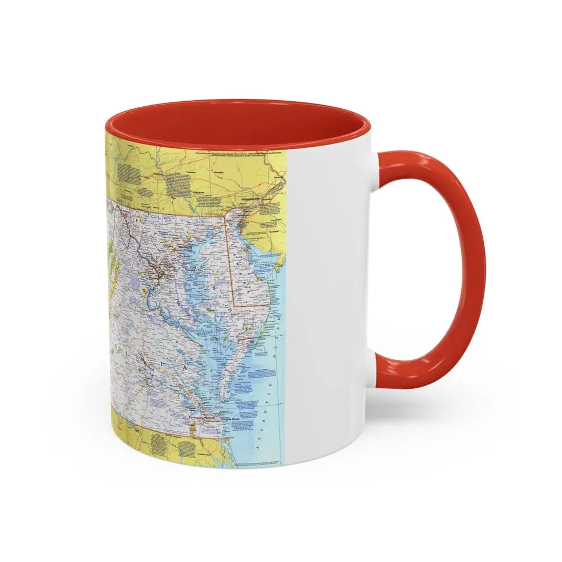 USA - Mid-Atlantic States 1 (1976) (Map) Accent Coffee Mug - Go Mug Yourself
