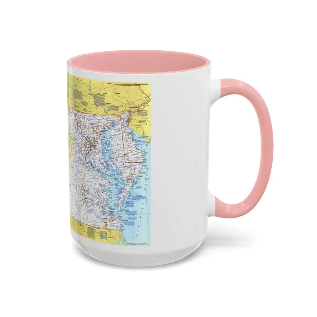 USA - Mid-Atlantic States 1 (1976) (Map) Accent Coffee Mug - Go Mug Yourself