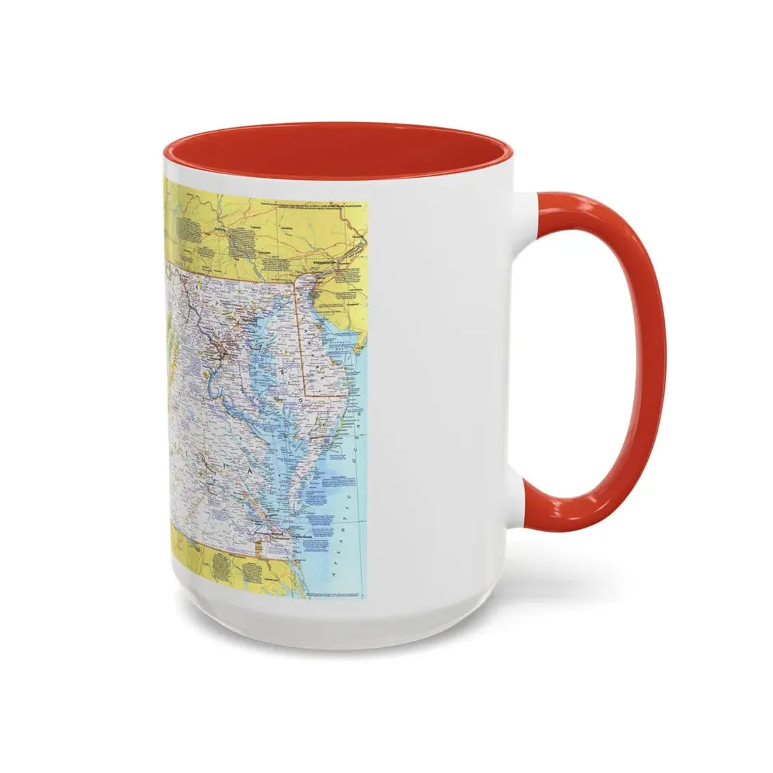 USA - Mid-Atlantic States 1 (1976) (Map) Accent Coffee Mug - Go Mug Yourself