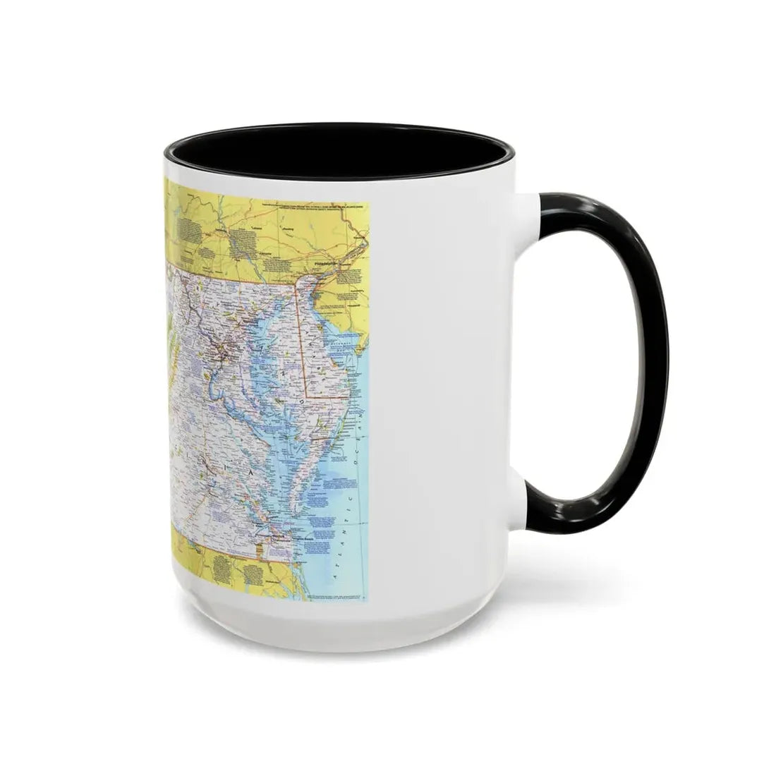USA - Mid-Atlantic States 1 (1976) (Map) Accent Coffee Mug - Go Mug Yourself