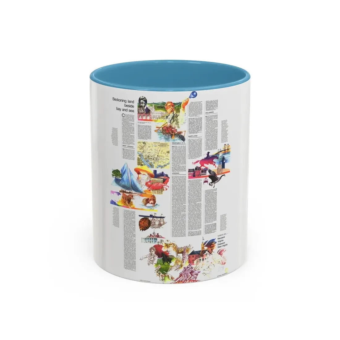 USA - Mid-Atlantic States 2 (1976) (Map) Accent Coffee Mug 11oz Light Blue - Go Mug Yourself