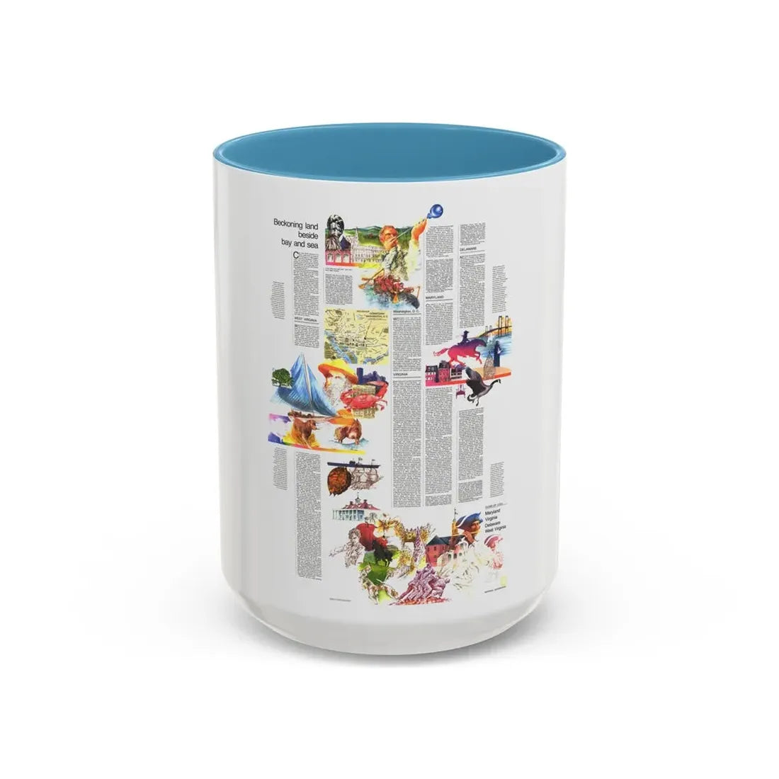 USA - Mid-Atlantic States 2 (1976) (Map) Accent Coffee Mug 15oz Light Blue - Go Mug Yourself