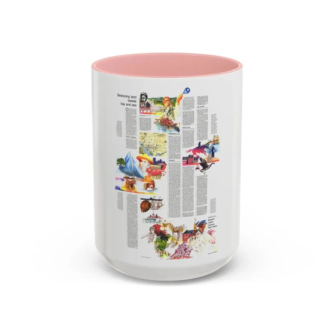 USA - Mid-Atlantic States 2 (1976) (Map) Accent Coffee Mug 15oz Pink - Go Mug Yourself