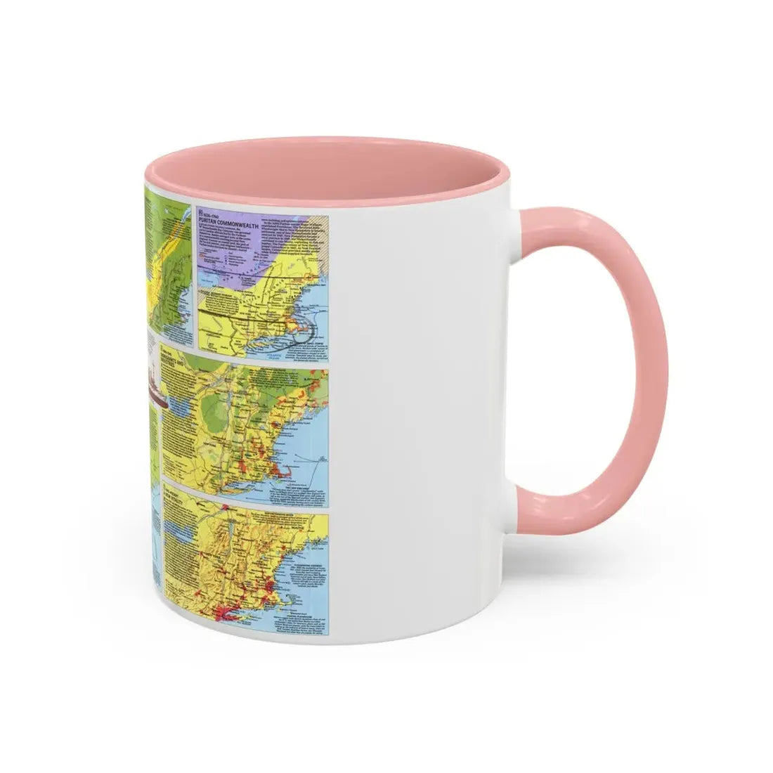 USA - New England 2 (1987) (Map) Accent Coffee Mug - Go Mug Yourself