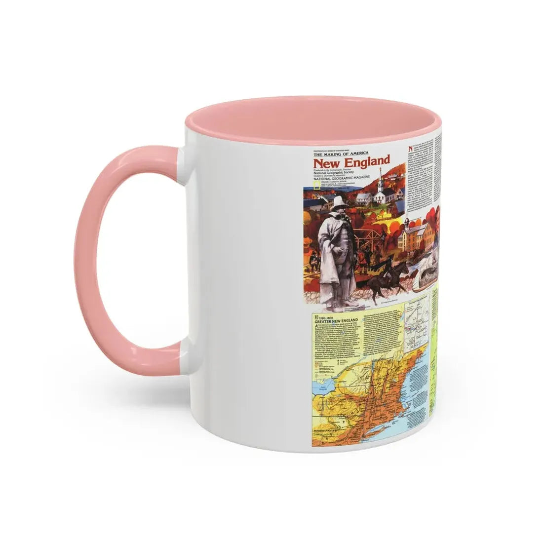 USA - New England 2 (1987) (Map) Accent Coffee Mug - Go Mug Yourself