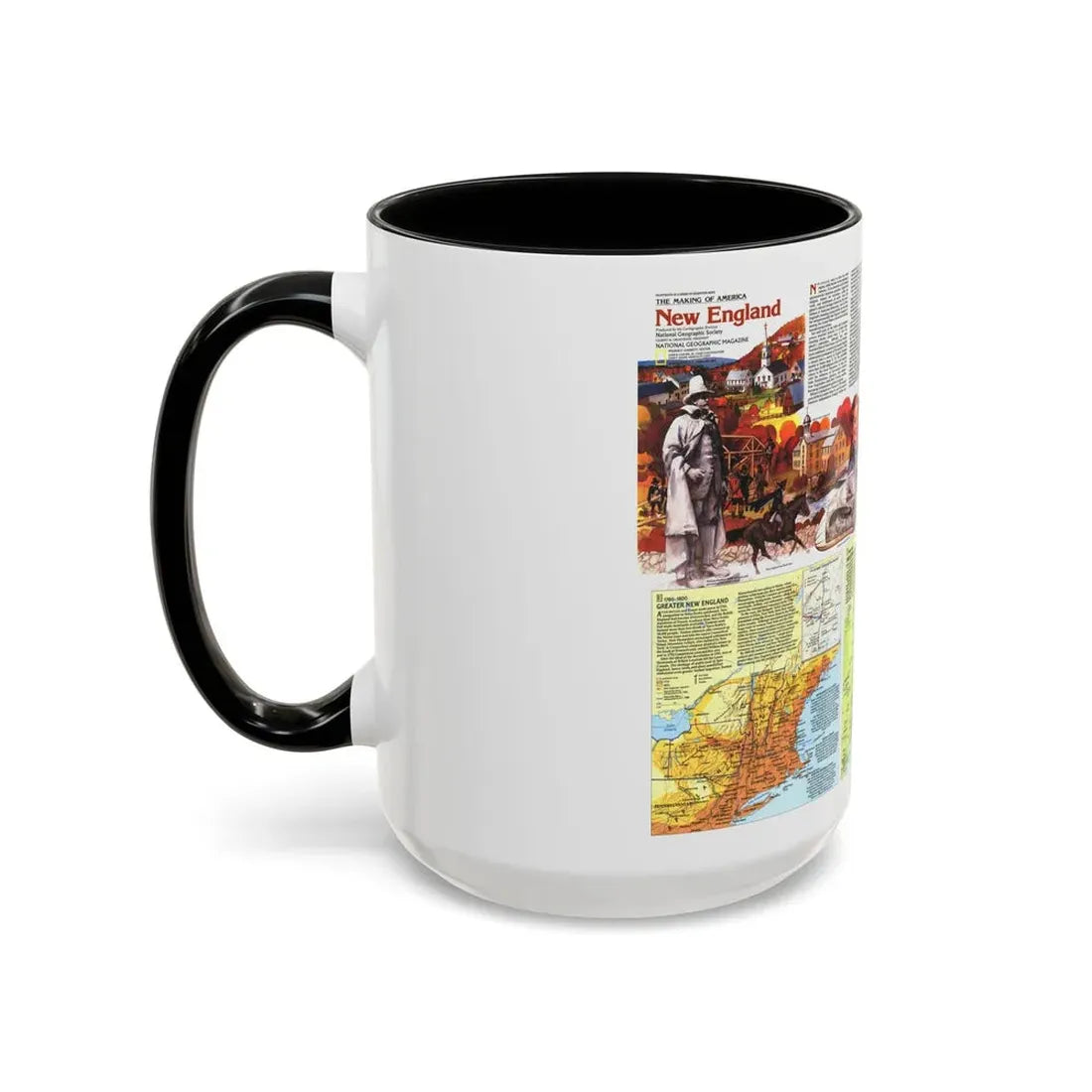 USA - New England 2 (1987) (Map) Accent Coffee Mug - Go Mug Yourself
