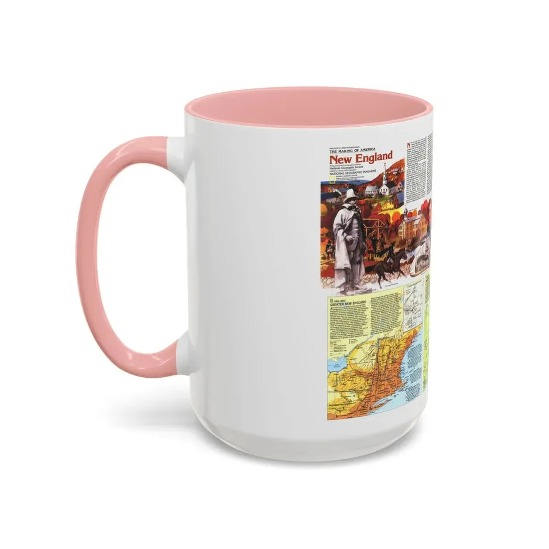 USA - New England 2 (1987) (Map) Accent Coffee Mug - Go Mug Yourself