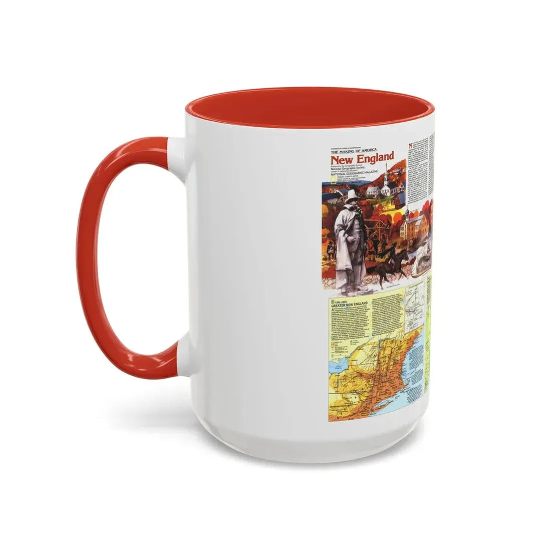 USA - New England 2 (1987) (Map) Accent Coffee Mug - Go Mug Yourself