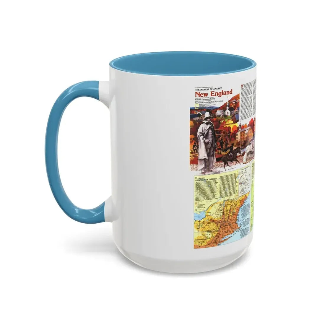 USA - New England 2 (1987) (Map) Accent Coffee Mug - Go Mug Yourself