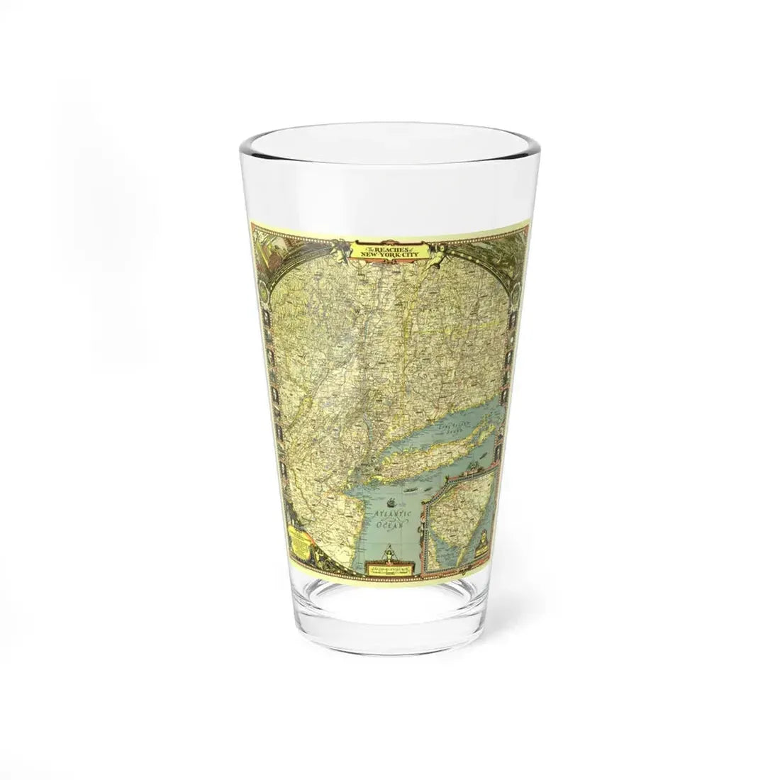 USA - New York City (1939) (Map) Pint Glass 16oz 16oz - Go Mug Yourself