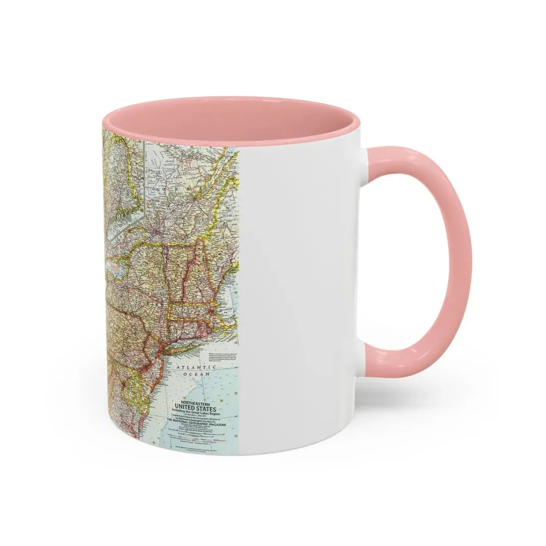 USA - Northeastern & Great Lakes (1959) (Map) Accent Coffee Mug - Go Mug Yourself