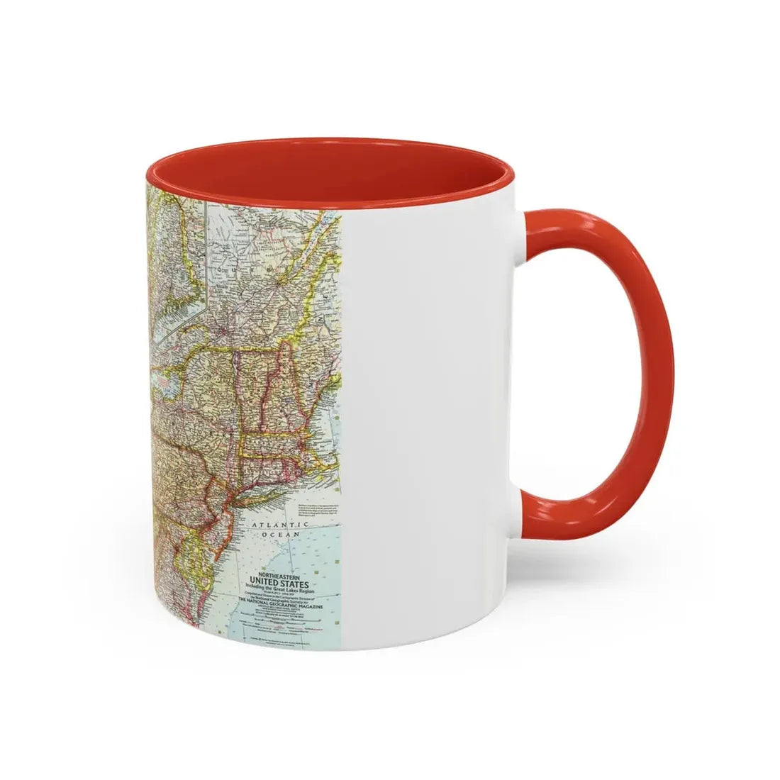 USA - Northeastern & Great Lakes (1959) (Map) Accent Coffee Mug - Go Mug Yourself