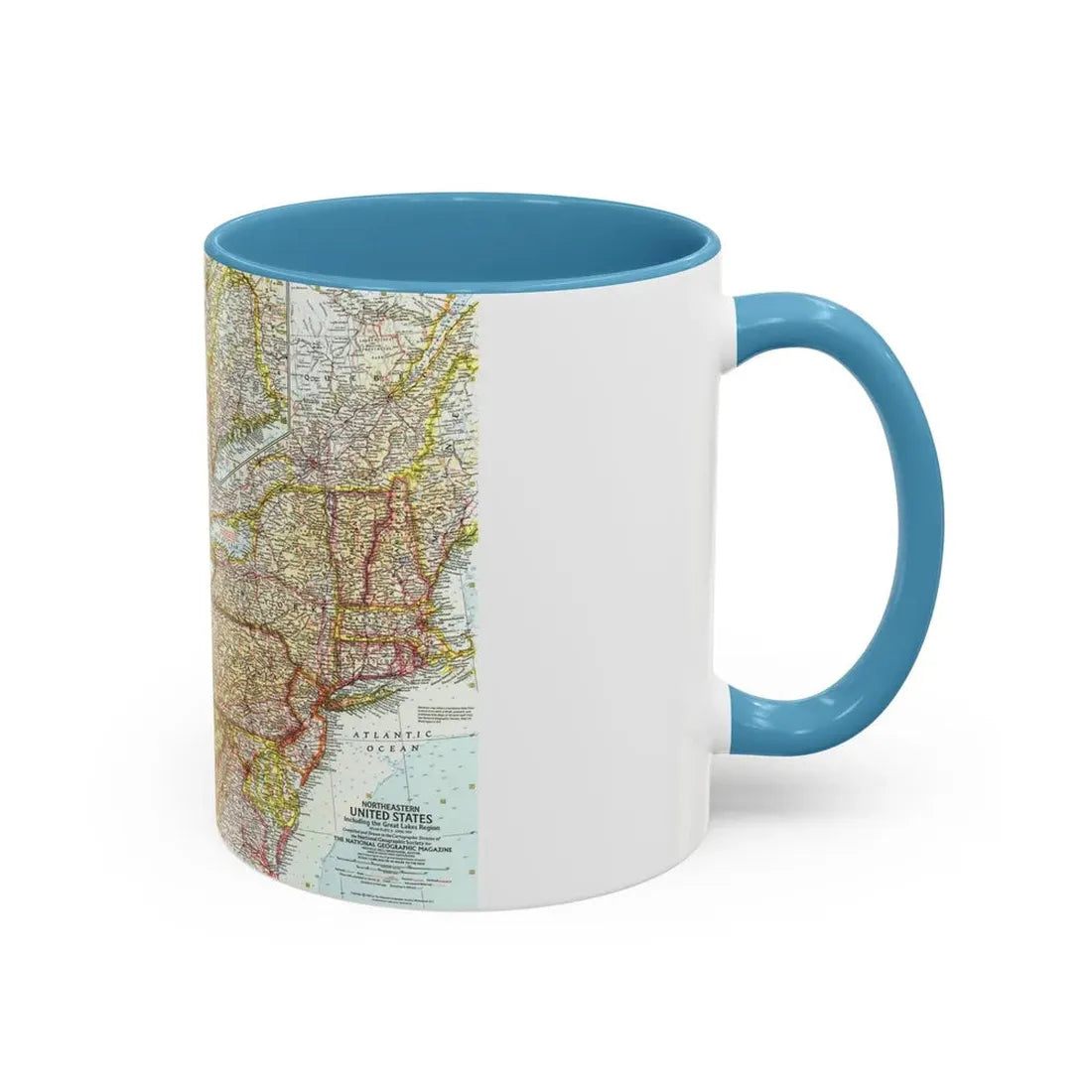 USA - Northeastern & Great Lakes (1959) (Map) Accent Coffee Mug - Go Mug Yourself